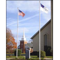 80' Architectural Series Outdoor External Halyard Flagpoles - Clear